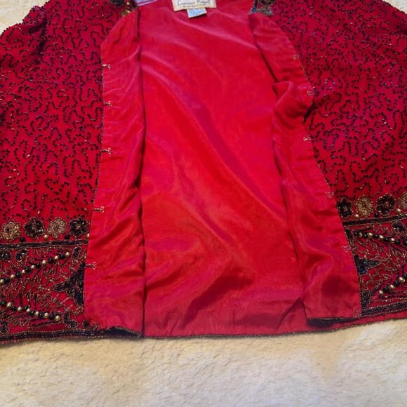 Laurence Kazar silk beaded sequined jacket - Picture 7 of 7